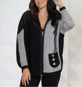 Crochet Button Hoodie Poncho