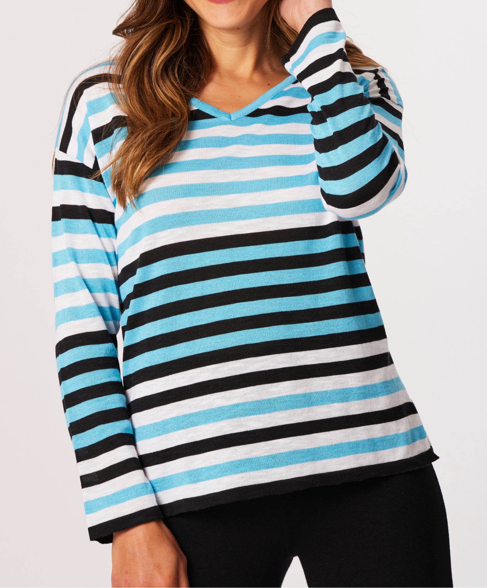 Color Block V-Neck Top