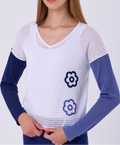 V-Neck Flower Crochet Top