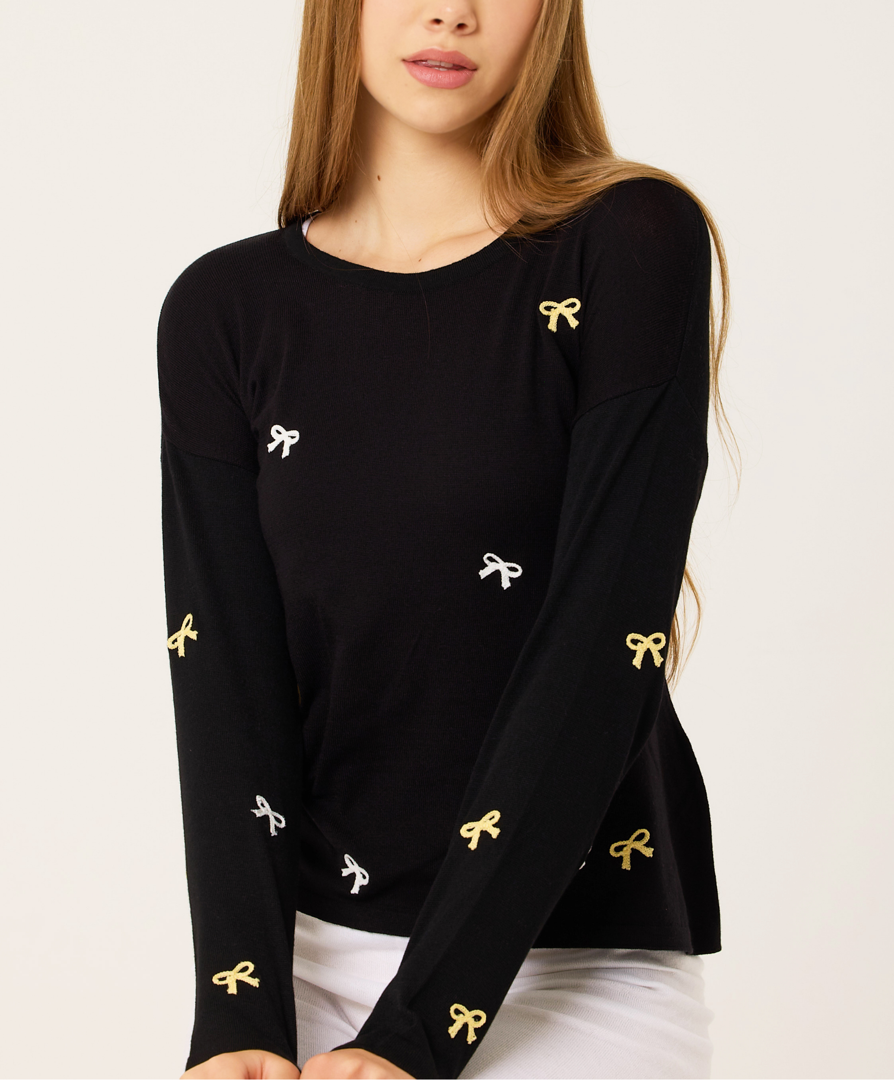 Scoop Neck Bow Detail Top