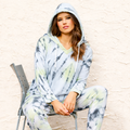 Marble Wash V-Neck Hoodie