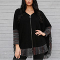 Fringe Hooded Poncho