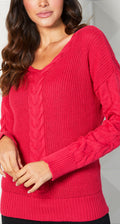 Cable V-Neck Top