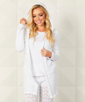 Crochet Long Hoodie Cardigan