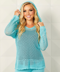 V-Neck Crochet Hoodie