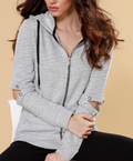 Arabella Zip Up Silt Elbow Hoodie