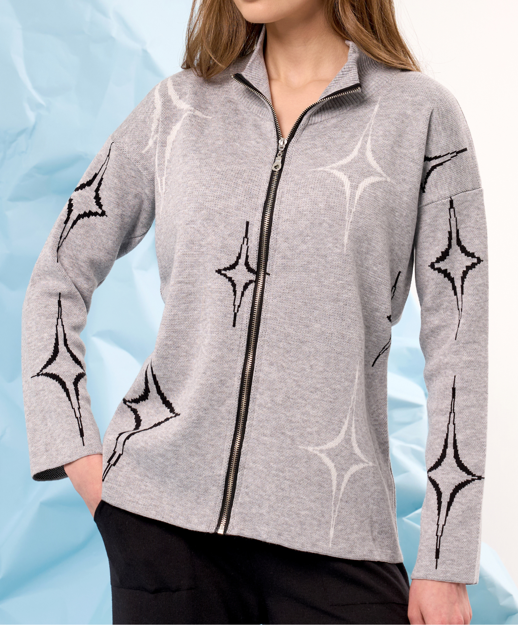 Diamond Zip Up Jacket